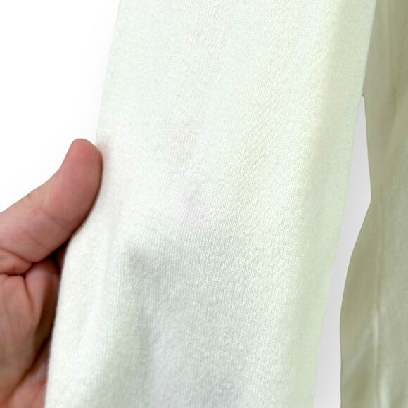 Vintage Talbots Cardigan Womens L Ivory Floral Print V-Neck Cotton Blend Cottage - Picture 5 of 9